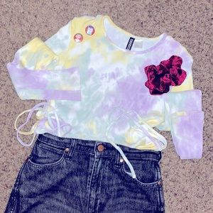 Long Sleeve Tye Dye with Self tie on the side